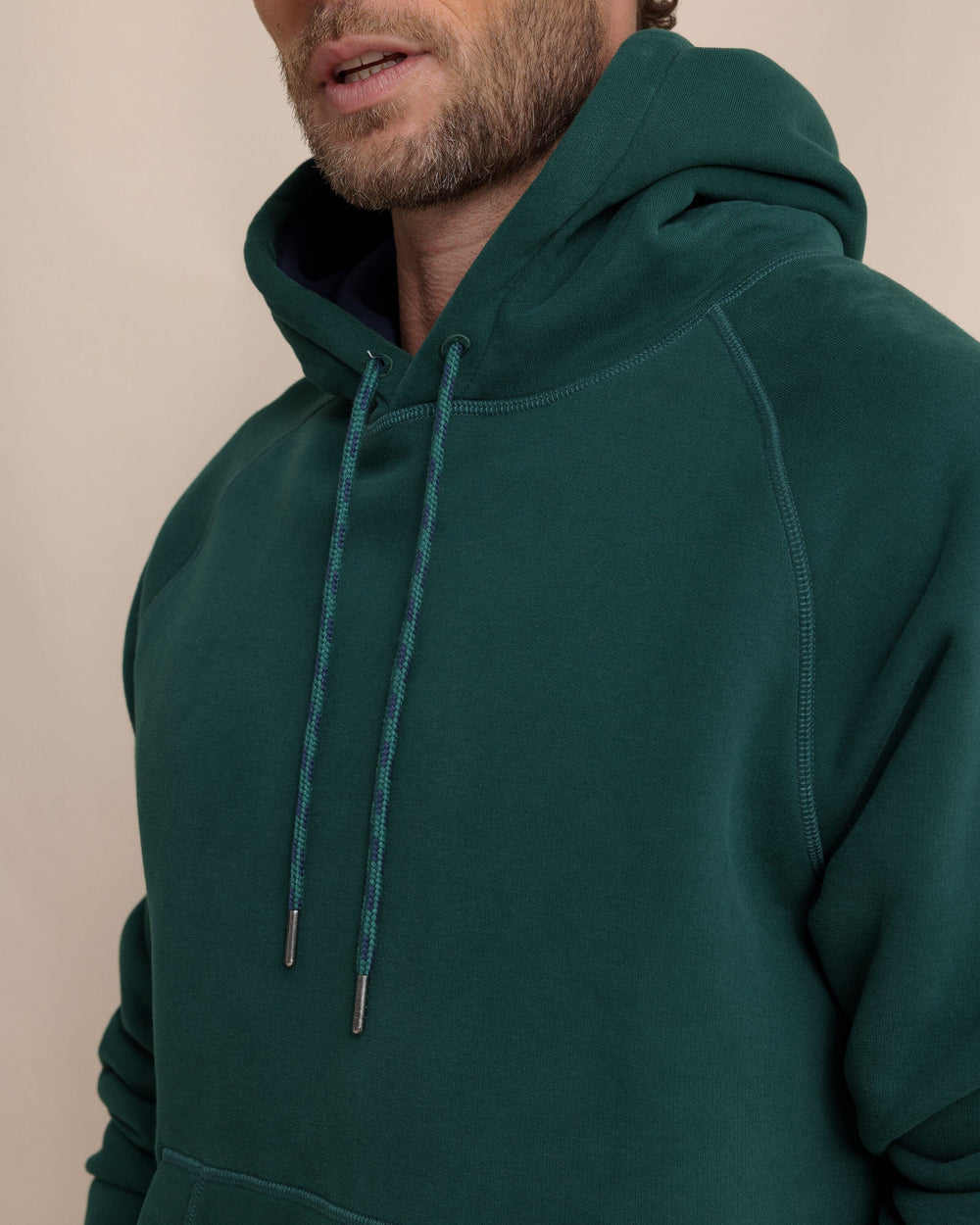 The detail view of the Southern Tide Millview Fleece Hoodie by Southern Tide - Salt Meadow
