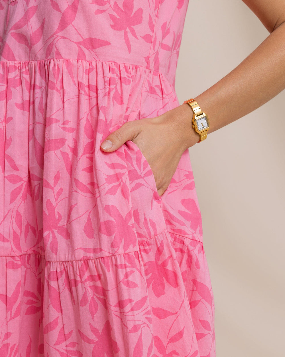 The detail view of the Southern Tide Mina Printed Dress by Southern Tide - Sea Pink