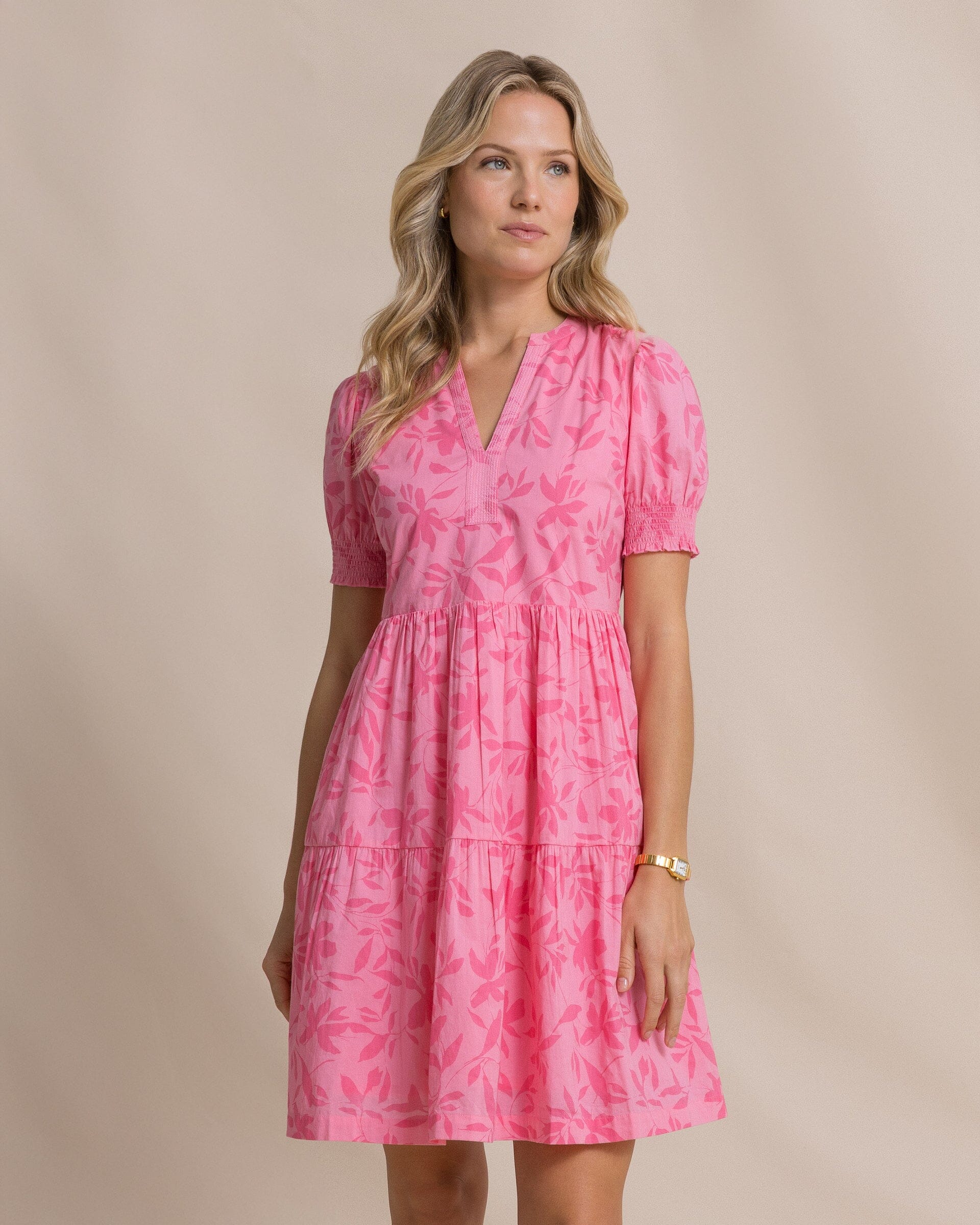 printed pink dress for women Hand Block Printed Cotton Dress | Floral Summer Gown