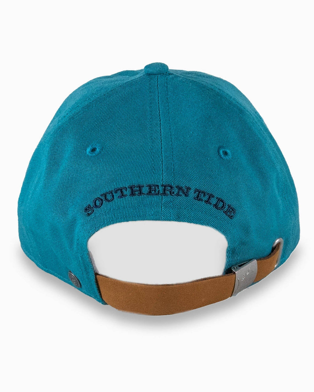 The back view of the Southern Tide Mini Skipjack Leather Strap Hat by Southern Tide - Neptune