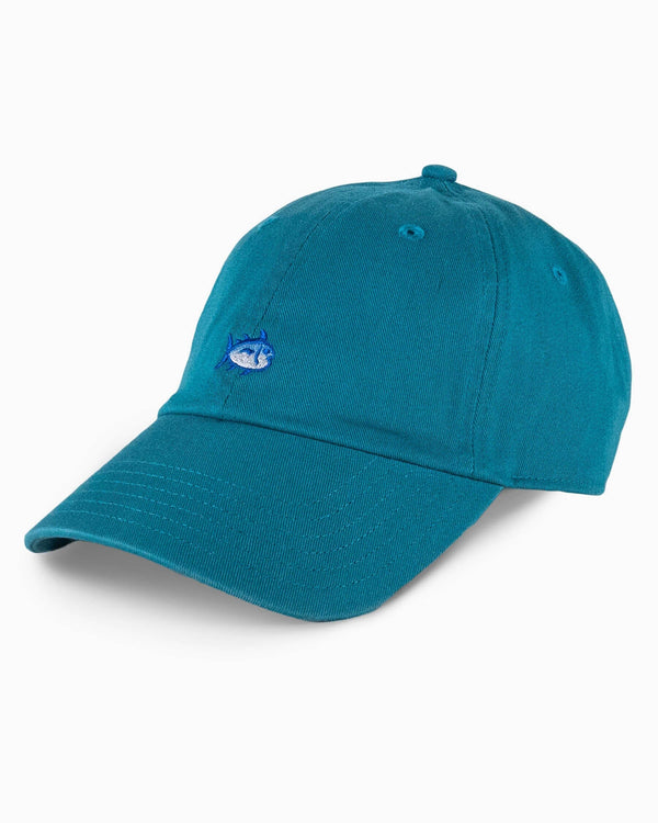 The front view of the Southern Tide Mini Skipjack Leather Strap Hat by Southern Tide - Neptune