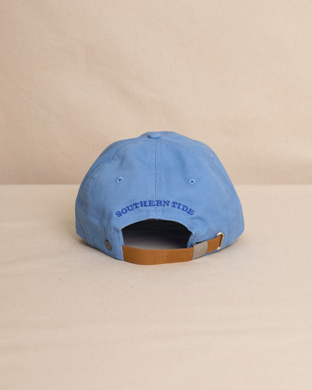 The back view of the Southern Tide Mini Skipjack Leather Strap Hat by Southern Tide - Ocean Channel