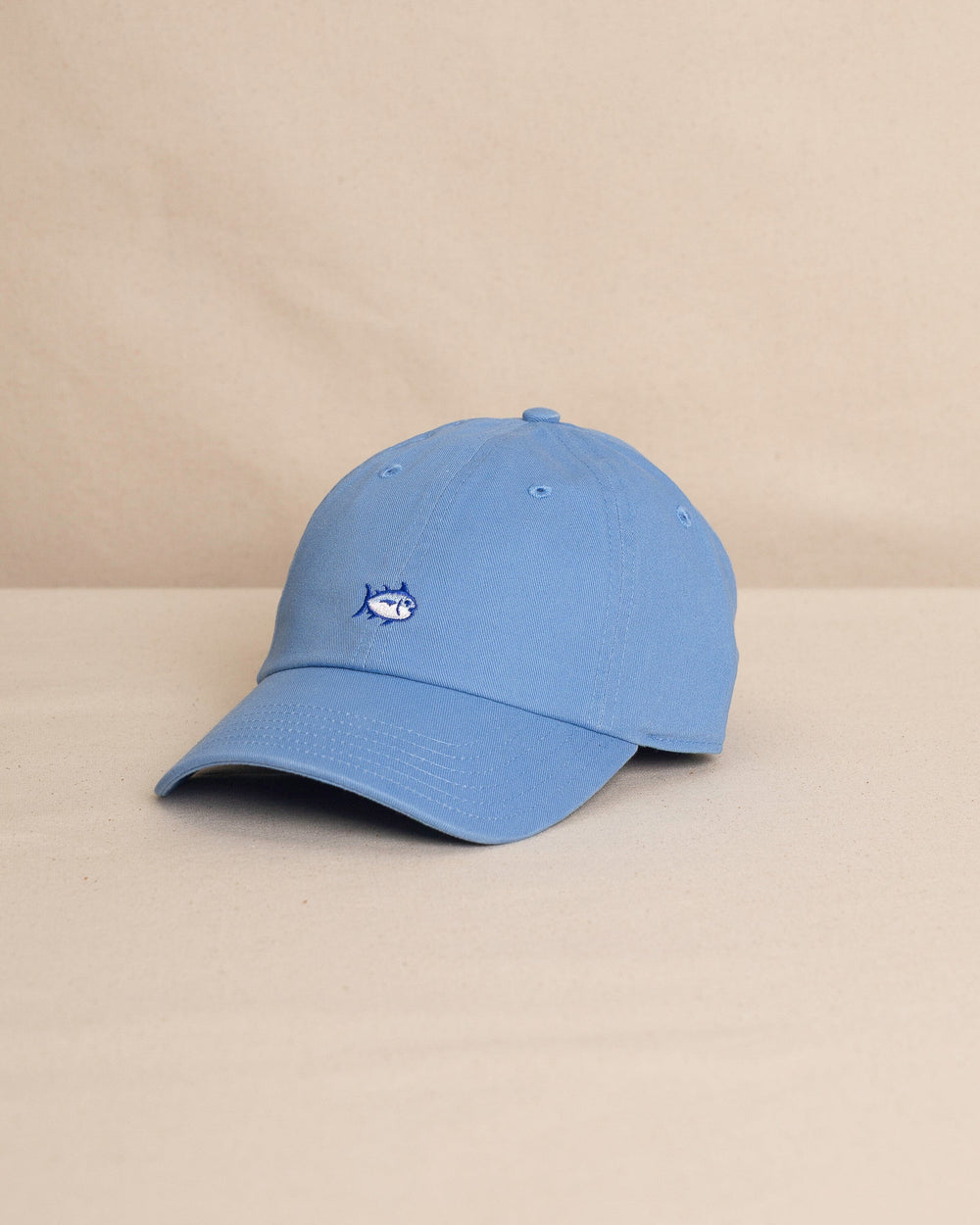 The front view of the Southern Tide Mini Skipjack Leather Strap Hat by Southern Tide - Ocean Channel