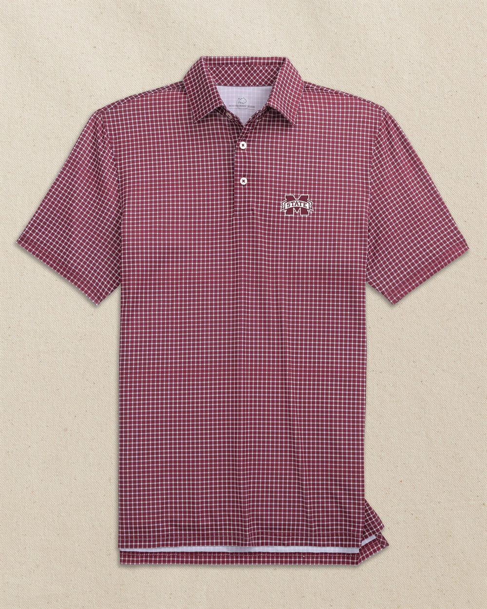 Mississippi State Bulldogs Driver Dunes Edge Plaid Polo C_Polo Shirts Southern Tide 