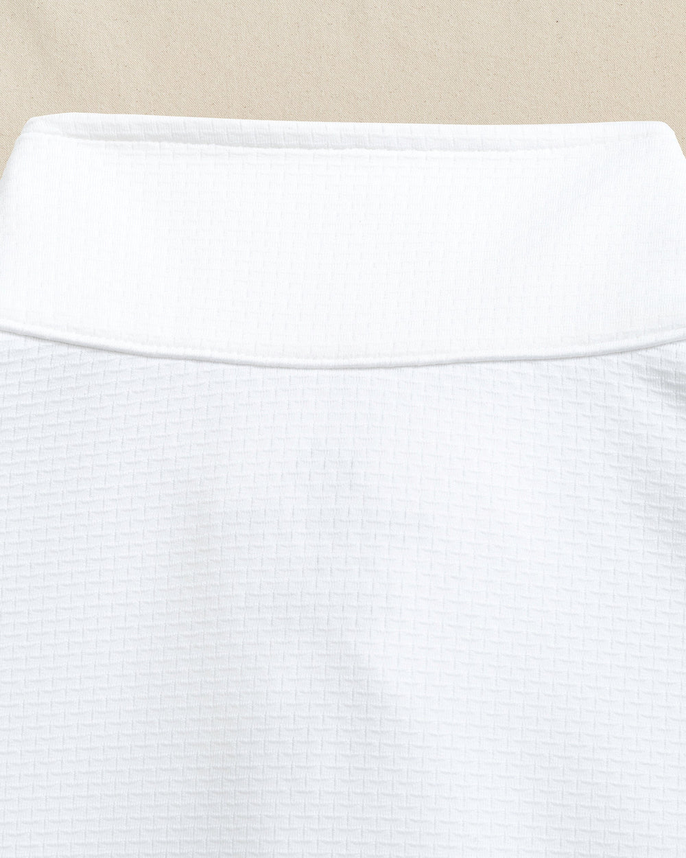 The detail view of the Southern Tide Missouri Tigers Schooner Quarter Zip by Southern Tide - Classic White