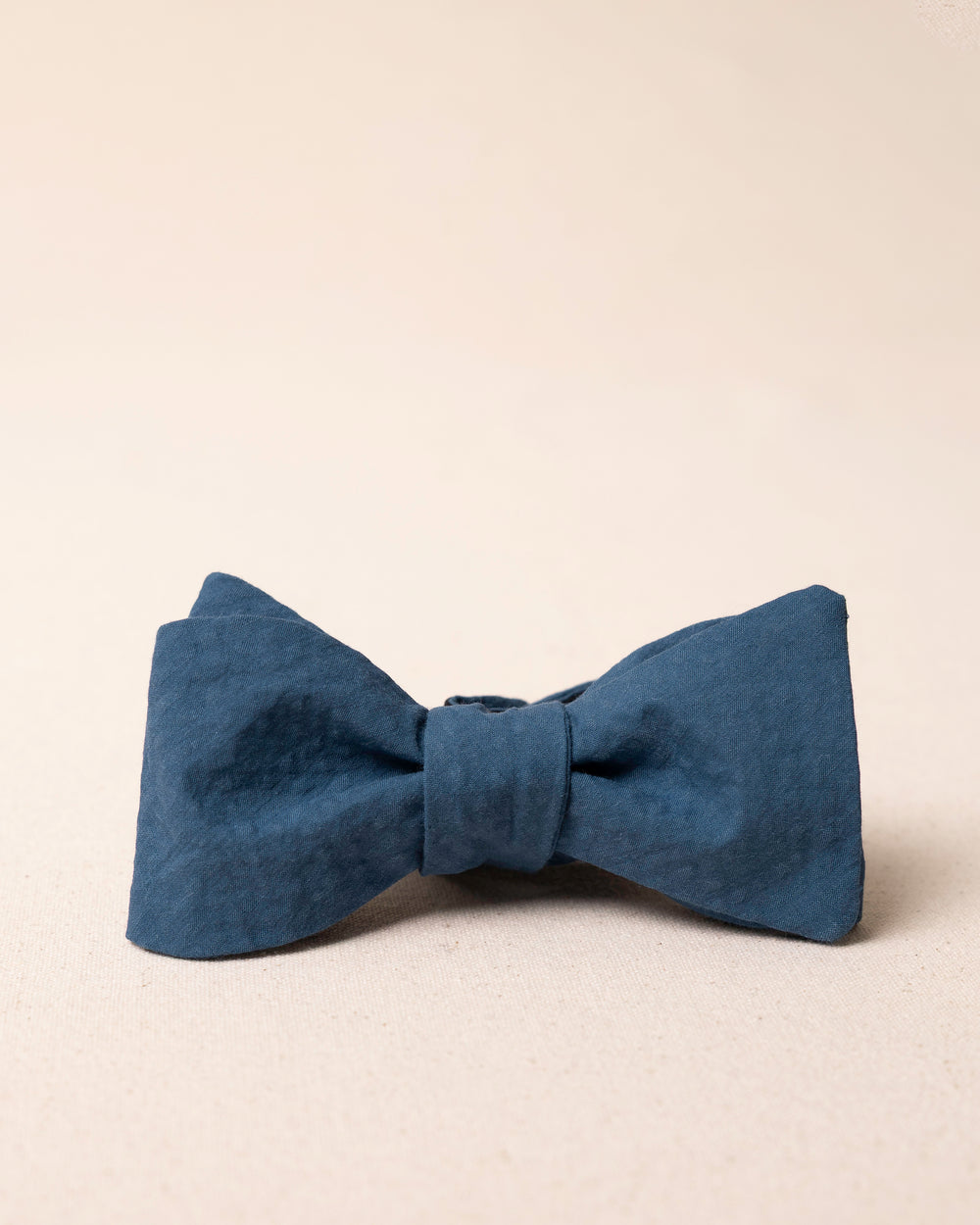 The front view of the Southern Tide Nautical Blue Seersucker Bow Tie by Southern Tide - Nautical Blue