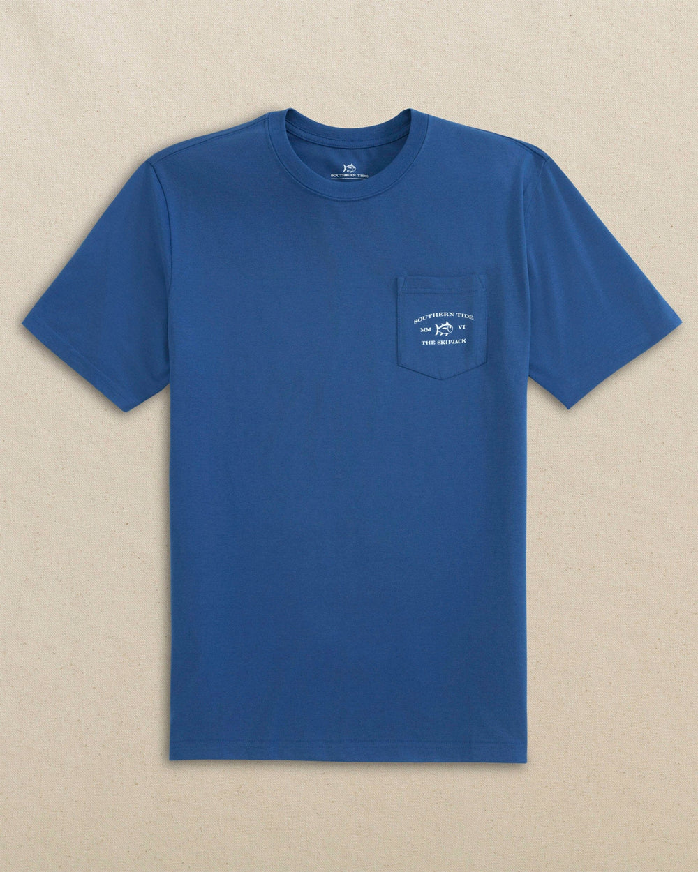 The front view of the Southern Tide Nautical Flags Short Sleeve T-Shirt by Southern Tide - Nautical Blue