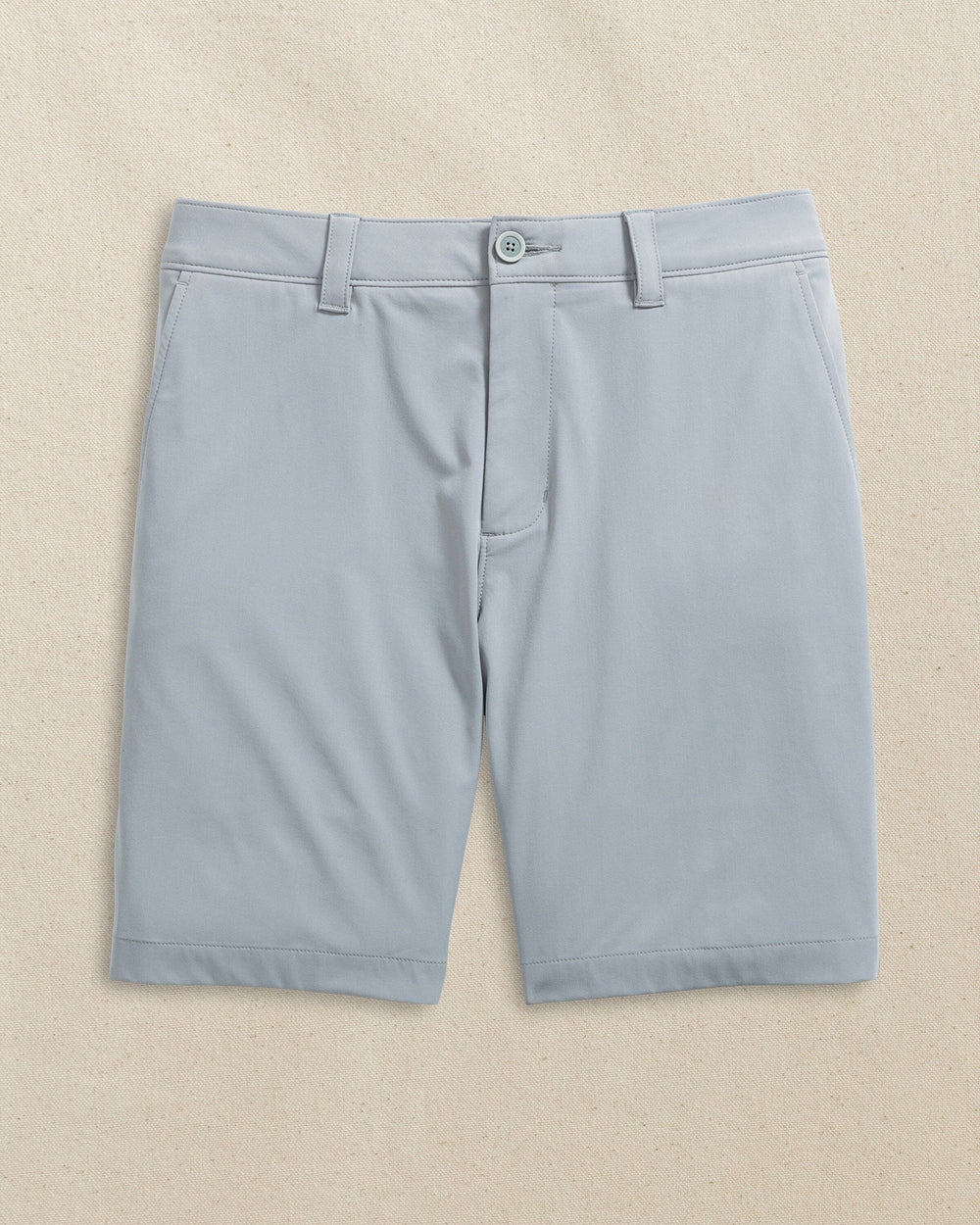The front view of the Southern Tide NC State Wolfpack brrr°®-die 8" Performance Short by Southern Tide - Steel Grey