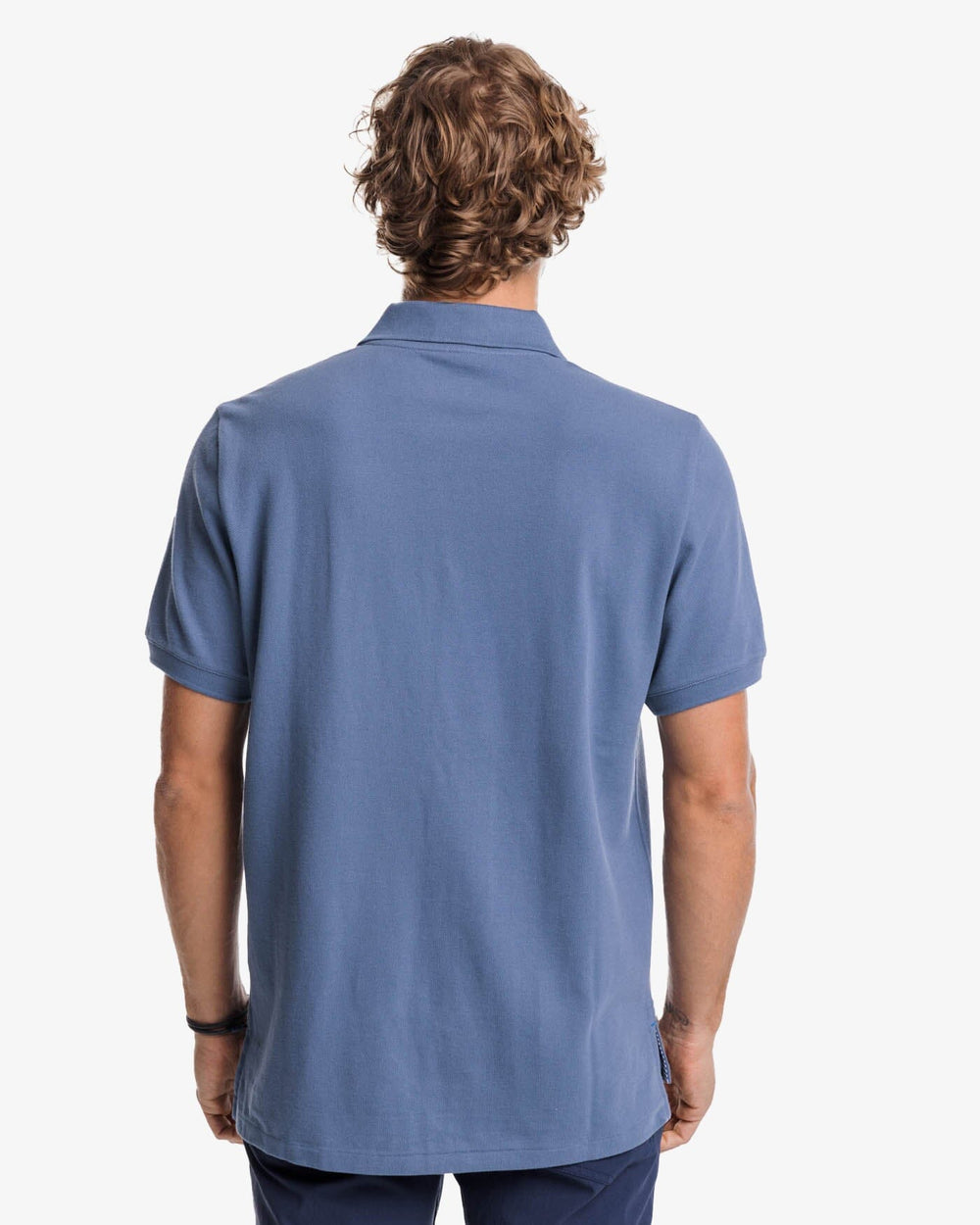 The back view of the Southern Tide New Skipjack Polo Shirt by Southern Tide - Blue Haze