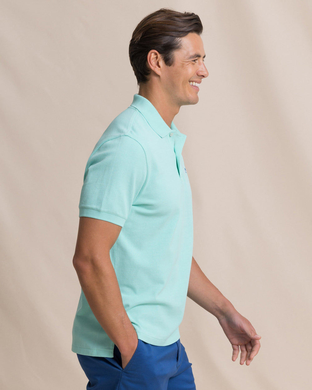 The side view of the Southern Tide Skipjack Polo Shirt by Southern Tide - Gulf Shores