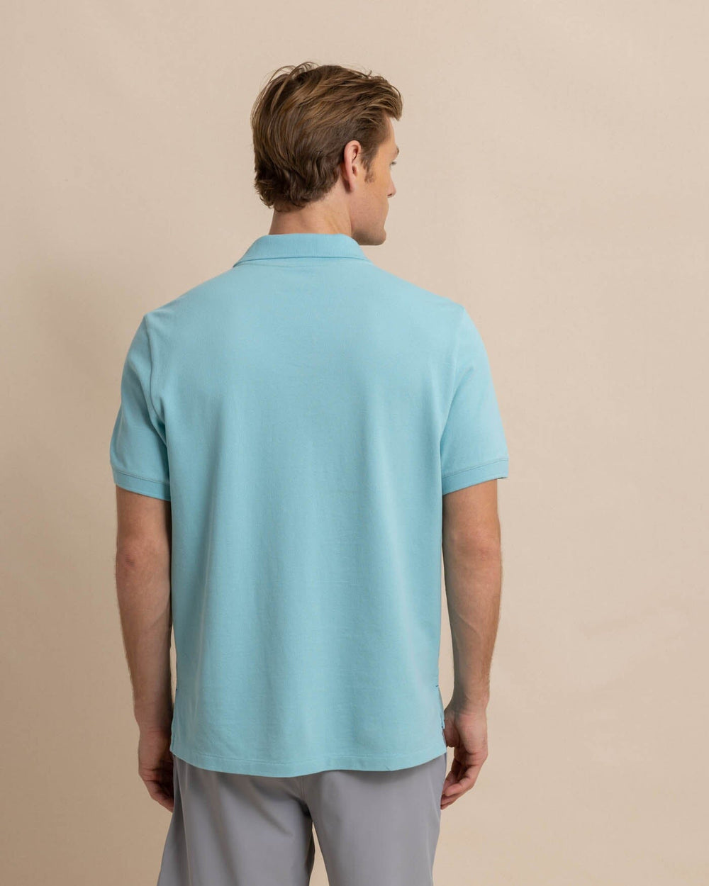 The back view of the Southern Tide new-skipjack-polo-shirt by Southern Tide - Marine Blue