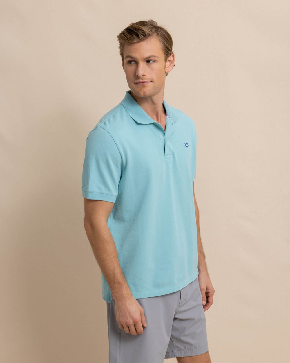 The front view of the Southern Tide new-skipjack-polo-shirt by Southern Tide - Marine Blue