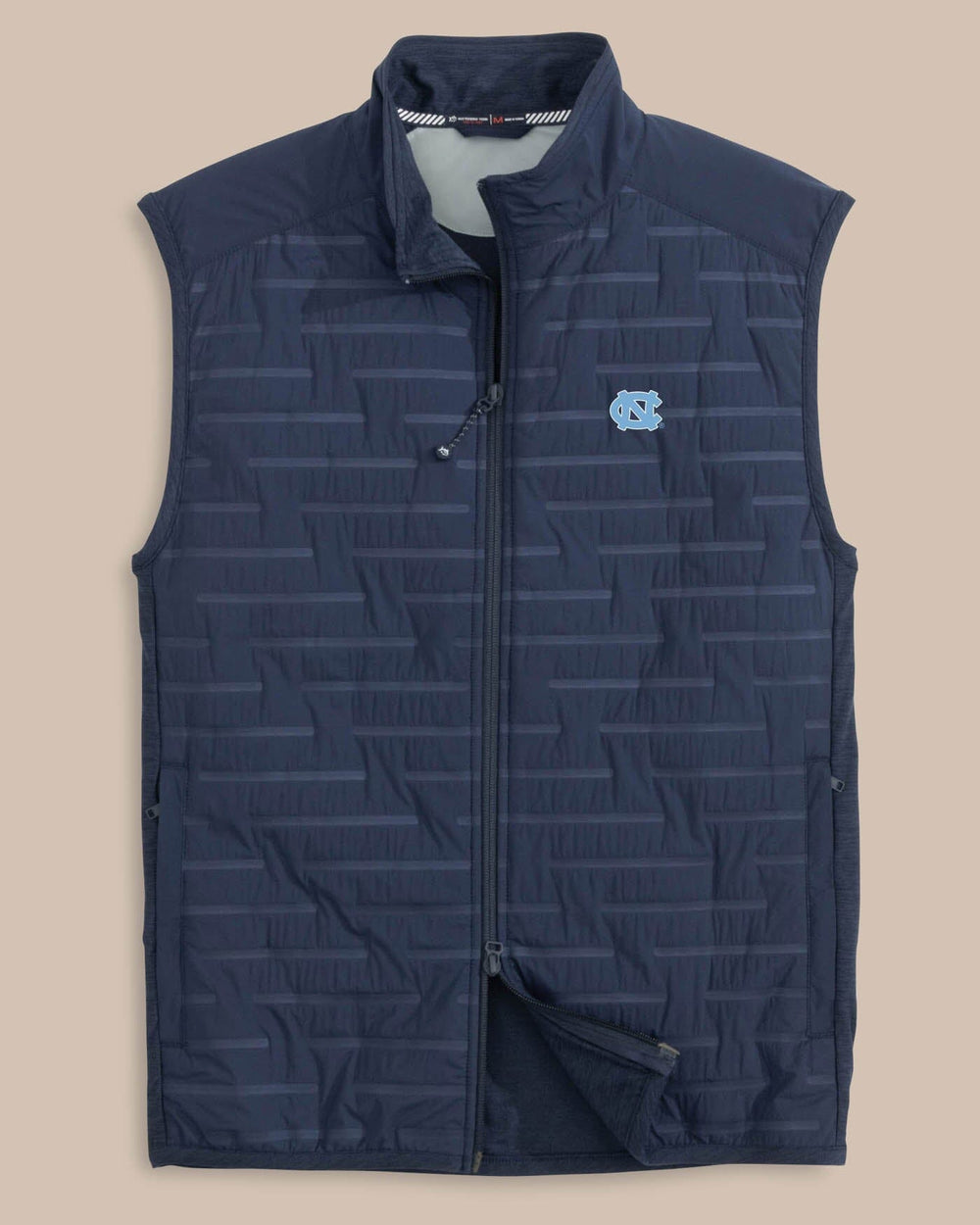 The front view of the Southern Tide North Carolina Tar Heels Tide Abercorn Vest by Southern Tide - True Navy