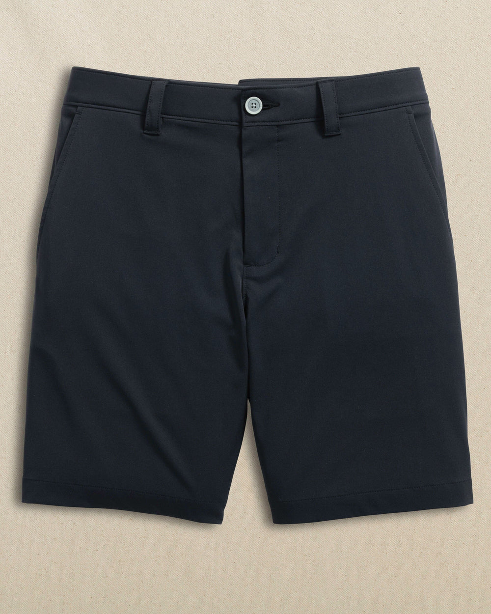 The front view of the Southern Tide Notre Dame Fighting Irish brrr°®-die 8" Performance Short by Southern Tide - Caviar Black