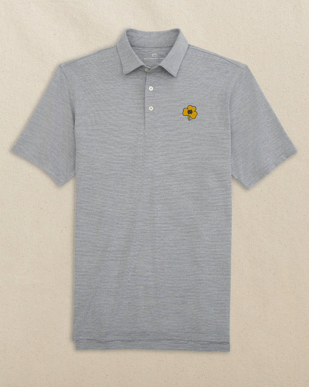 Notre Dame Shamrock Driver Spacedye Polo C_Polo Shirts Southern Tide 