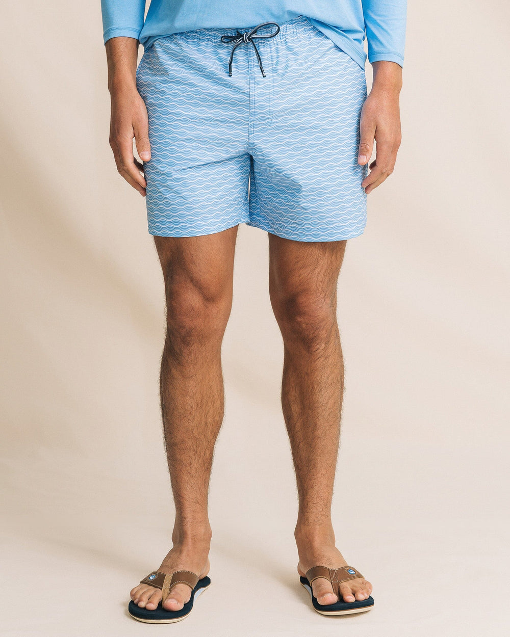 The front view of the Southern Tide Ocean Echo Maritime Swim Trunk by Southern Tide - Ocean Channel