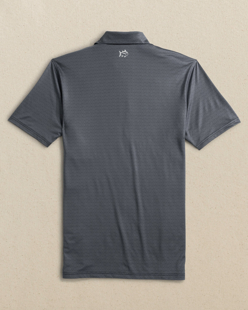 The back view of the Southern Tide Ohio State Buckeyes Driver ST Geo Printed Polo by Southern Tide - Caviar Black