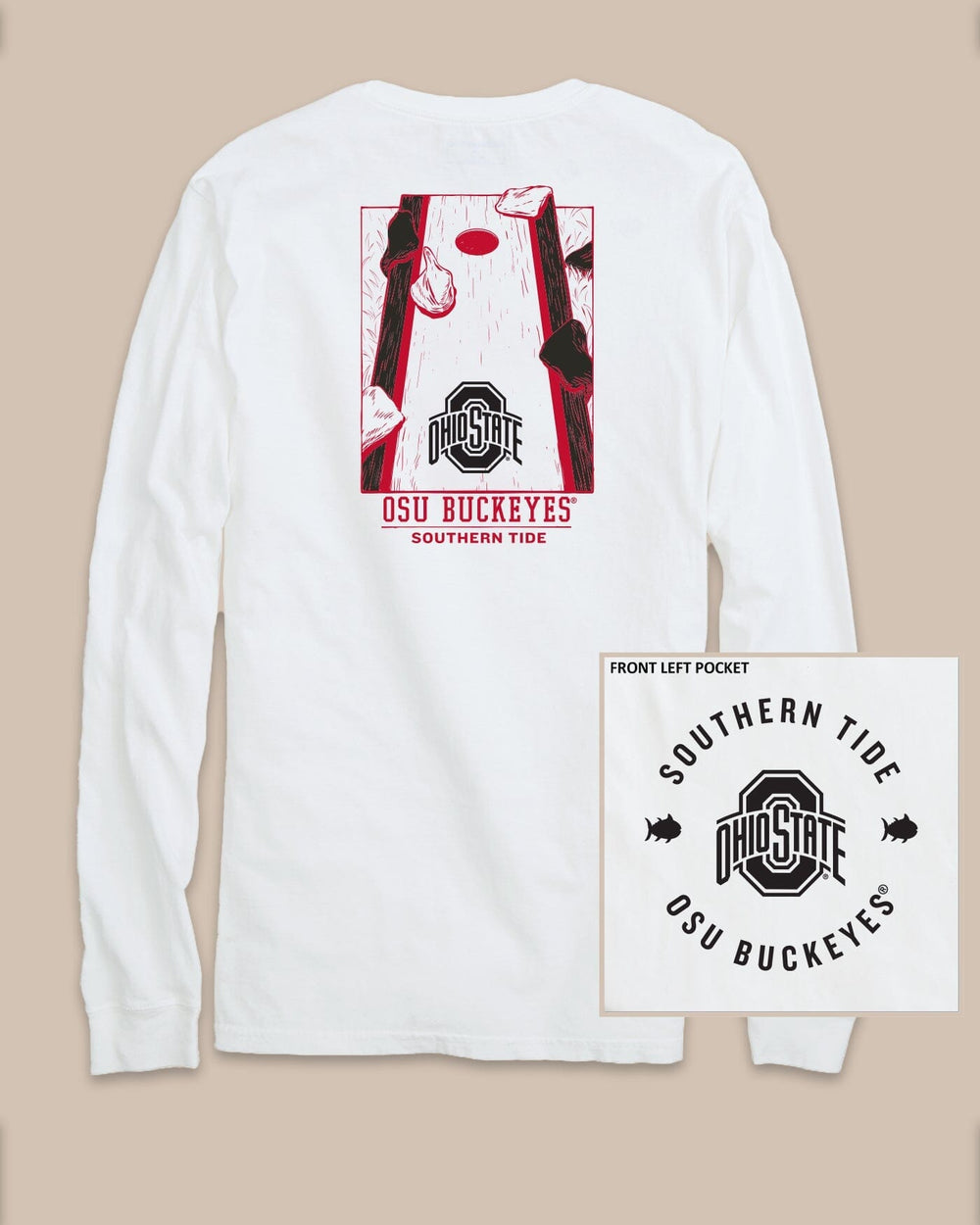 Ohio State Buckeyes Gameday Cornhole Board T-Shirt C_T-Shirts Southern Tide 
