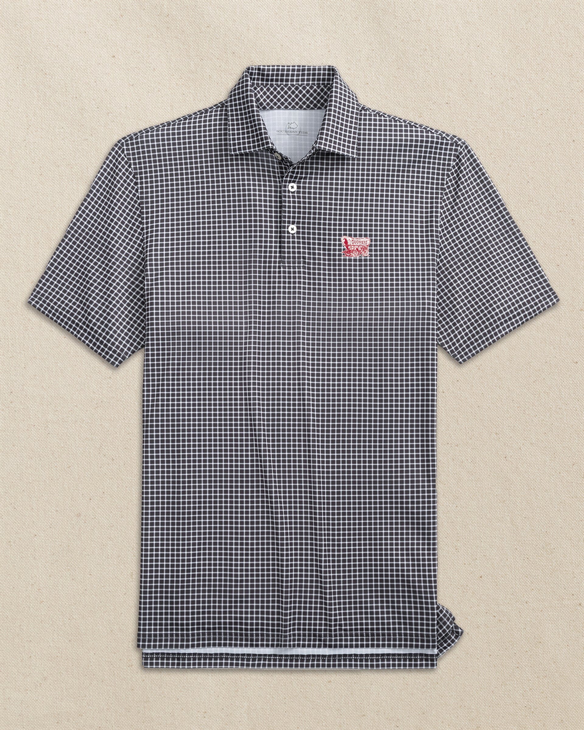 Men's Oklahoma Sooner Schooner Dunes Edge Plaid Polo | Southern Tide