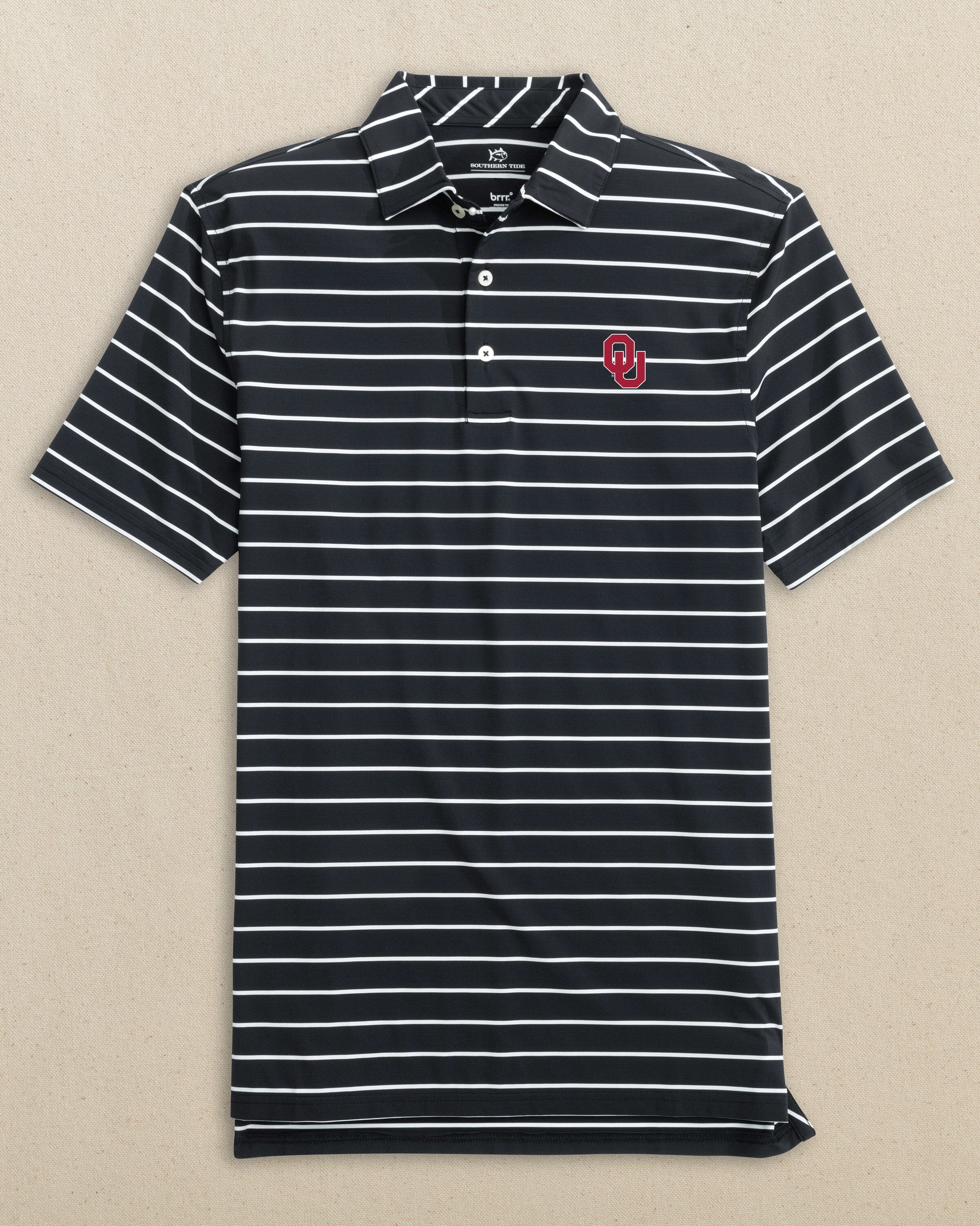 Men's Oklahoma Sooners brrr°®-eeze Desmond Stripe Polo | Southern Tide
