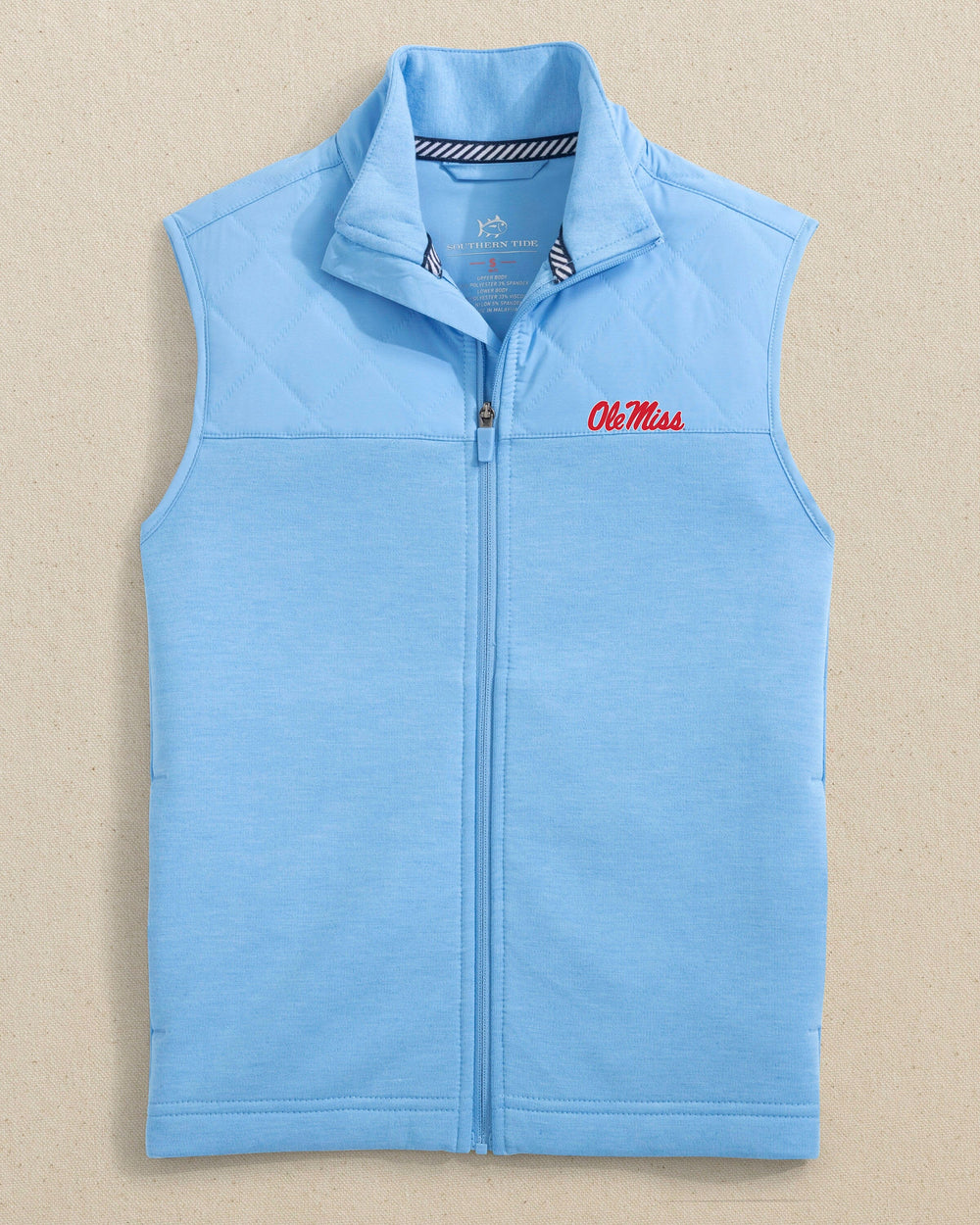 Ole Miss Rebels Boys Waterfront Quilted Vest C_Outerwear Southern Tide 