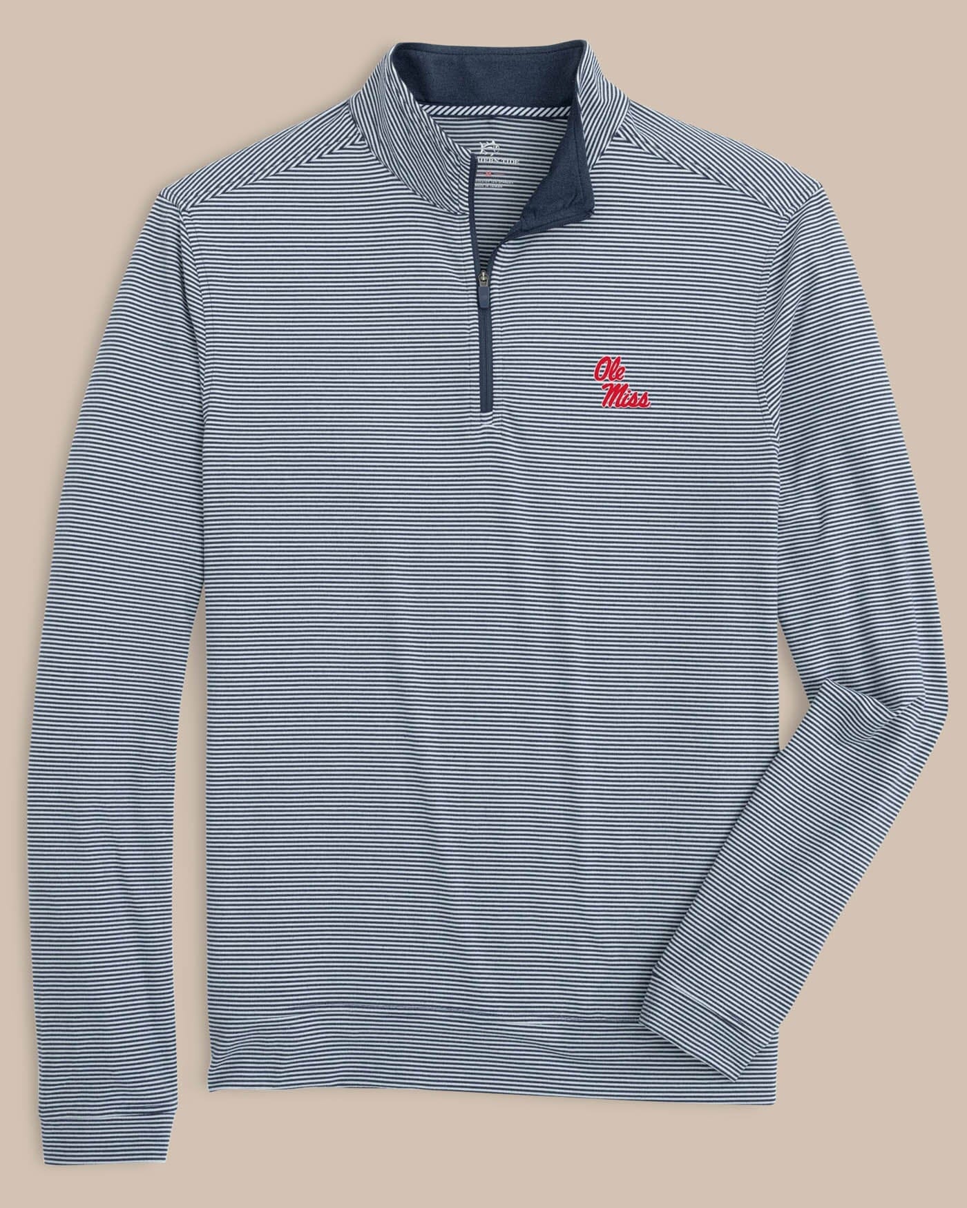Men's Ole Miss Rebels Stripe Heather Quarter Zip | Southern Tide