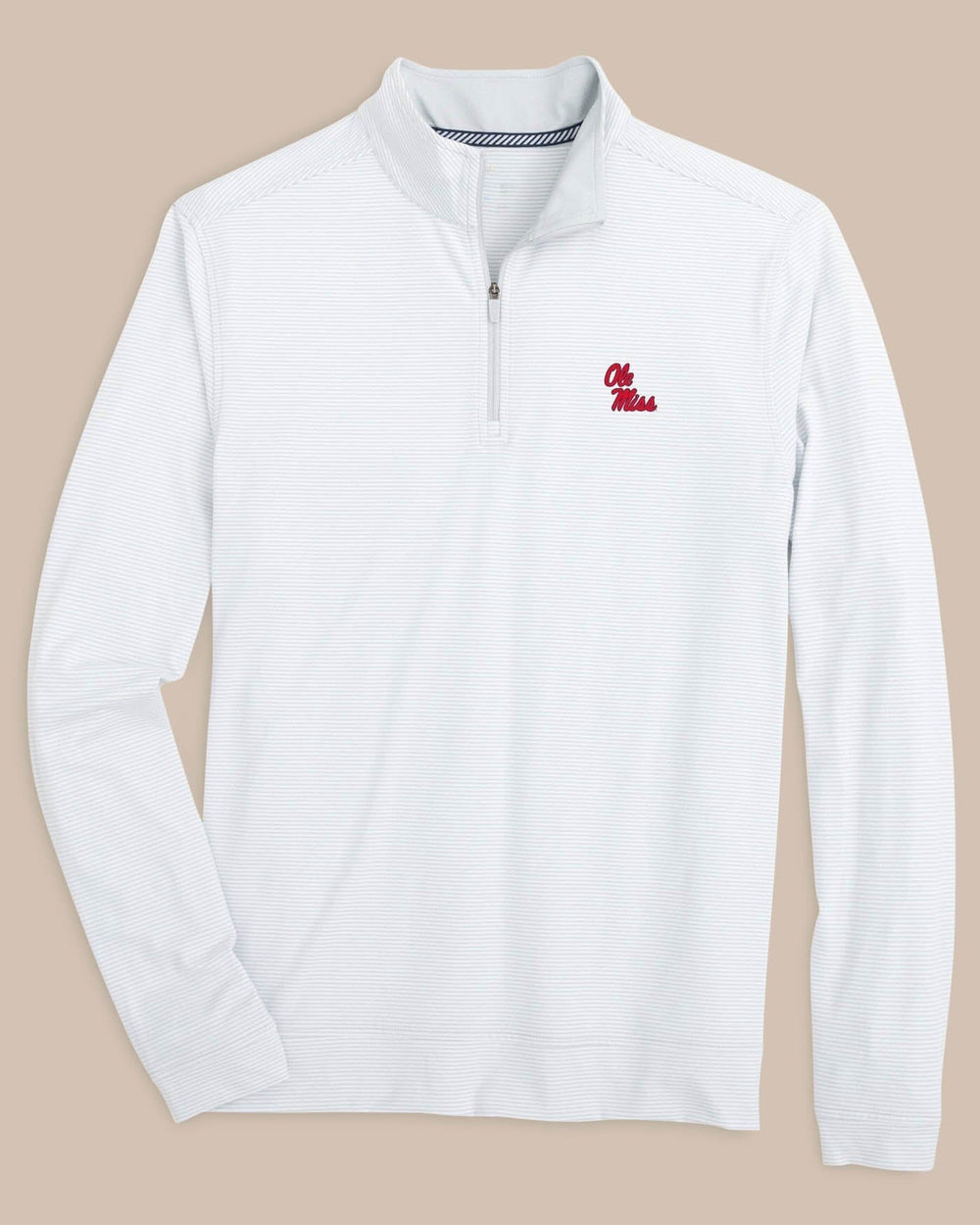 Ole Miss Rebels Cruiser Micro-Stripe Heather Quarter Zip C_Outerwear Southern Tide 