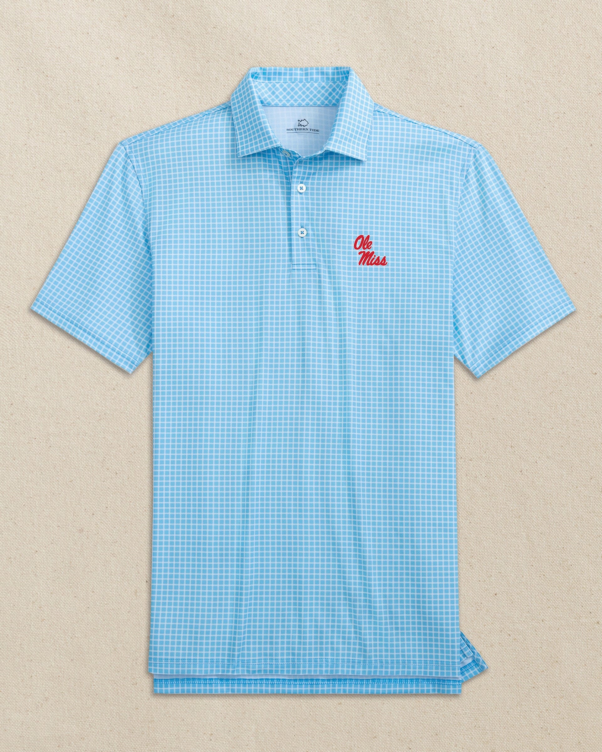 Men's Ole Miss Rebels Driver Dunes Edge Plaid Polo | Southern Tide