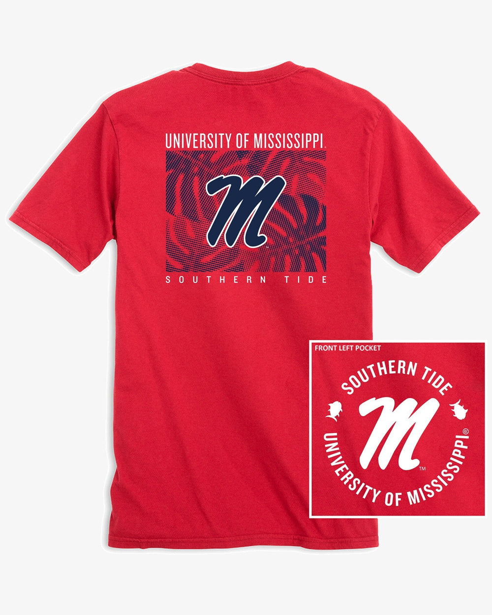 Ole Miss Rebels Halftone Monstera T-Shirt C_T-Shirts Southern Tide 