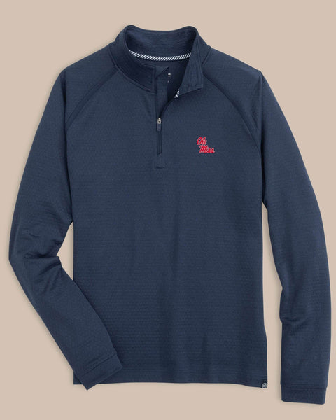 Men's Ole Miss Rebels Scuttle Heather Quarter Zip | Southern Tide