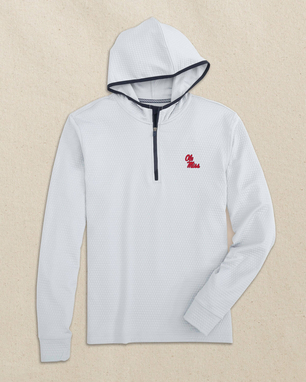 Ole Miss Rebels Scuttle Heather Quarter Zip Hoodie C_Outerwear Southern Tide 