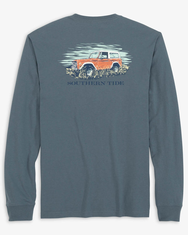 The back view of the Southern Tide On Board For Off Roads T-Shirt by Southern Tide - Blue Haze
