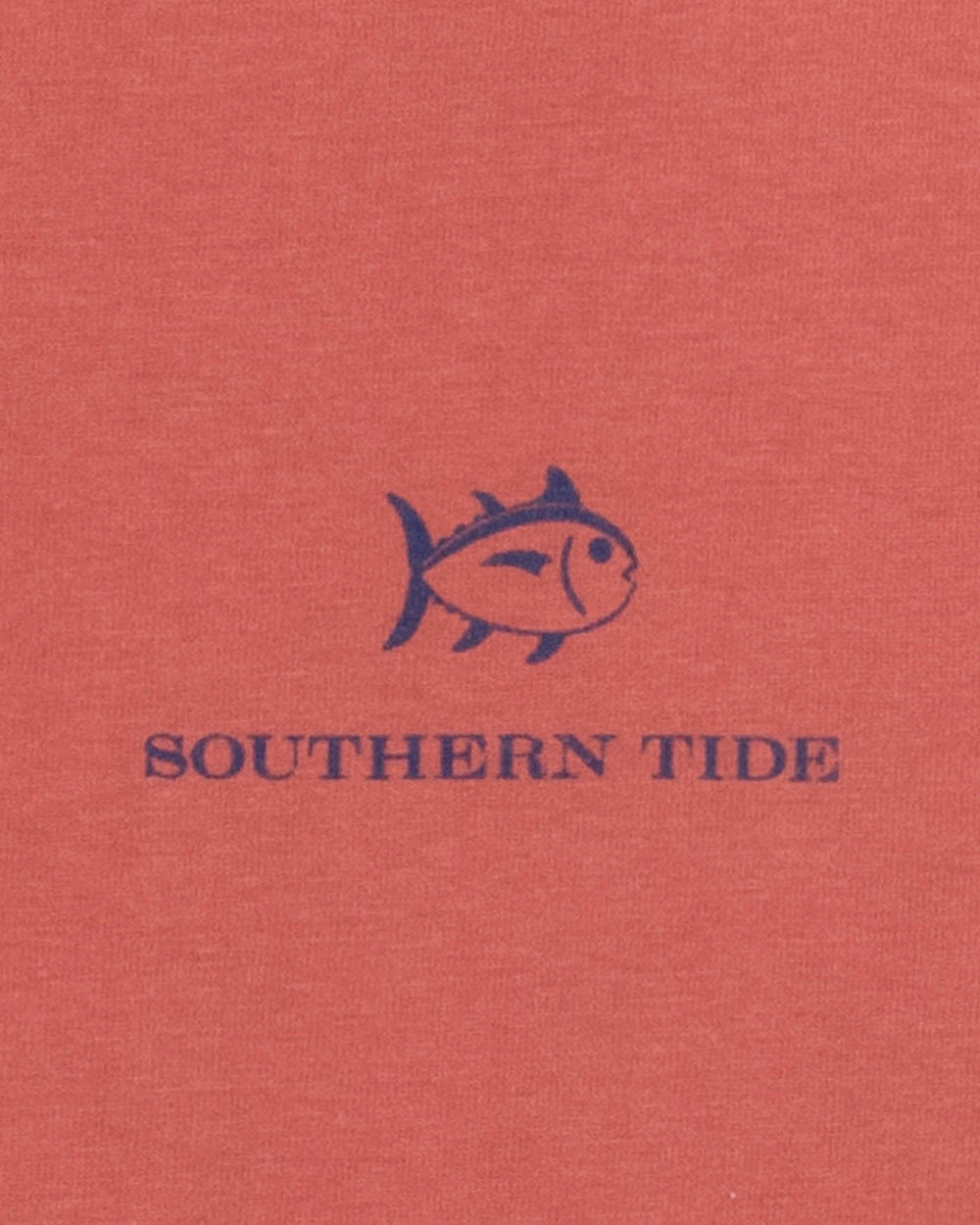 The detail view of the Southern Tide On Board For Off Roads T-Shirt by Southern Tide - Dusty Coral