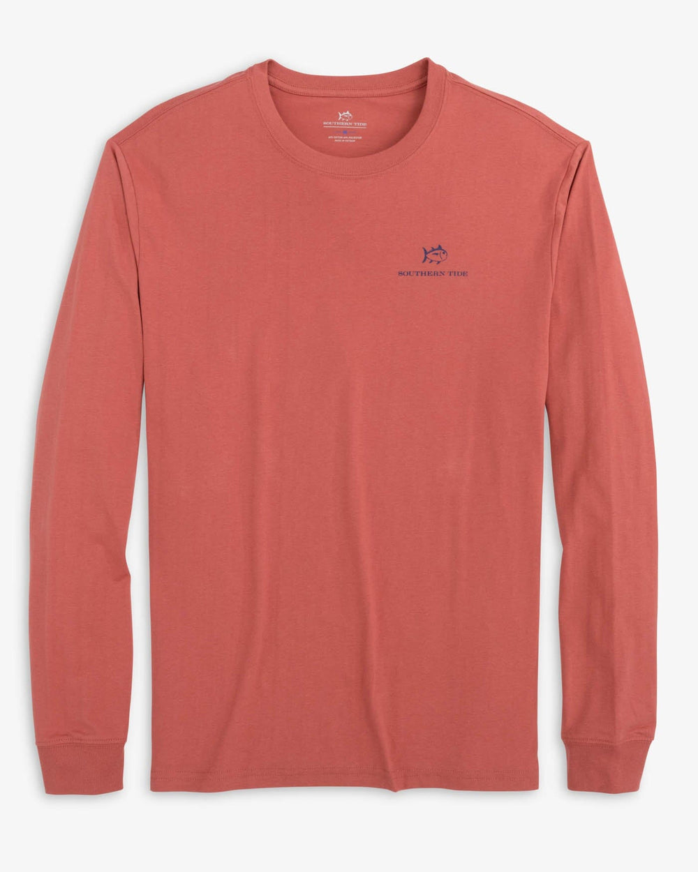 The front view of the Southern Tide On Board For Off Roads T-Shirt by Southern Tide - Dusty Coral