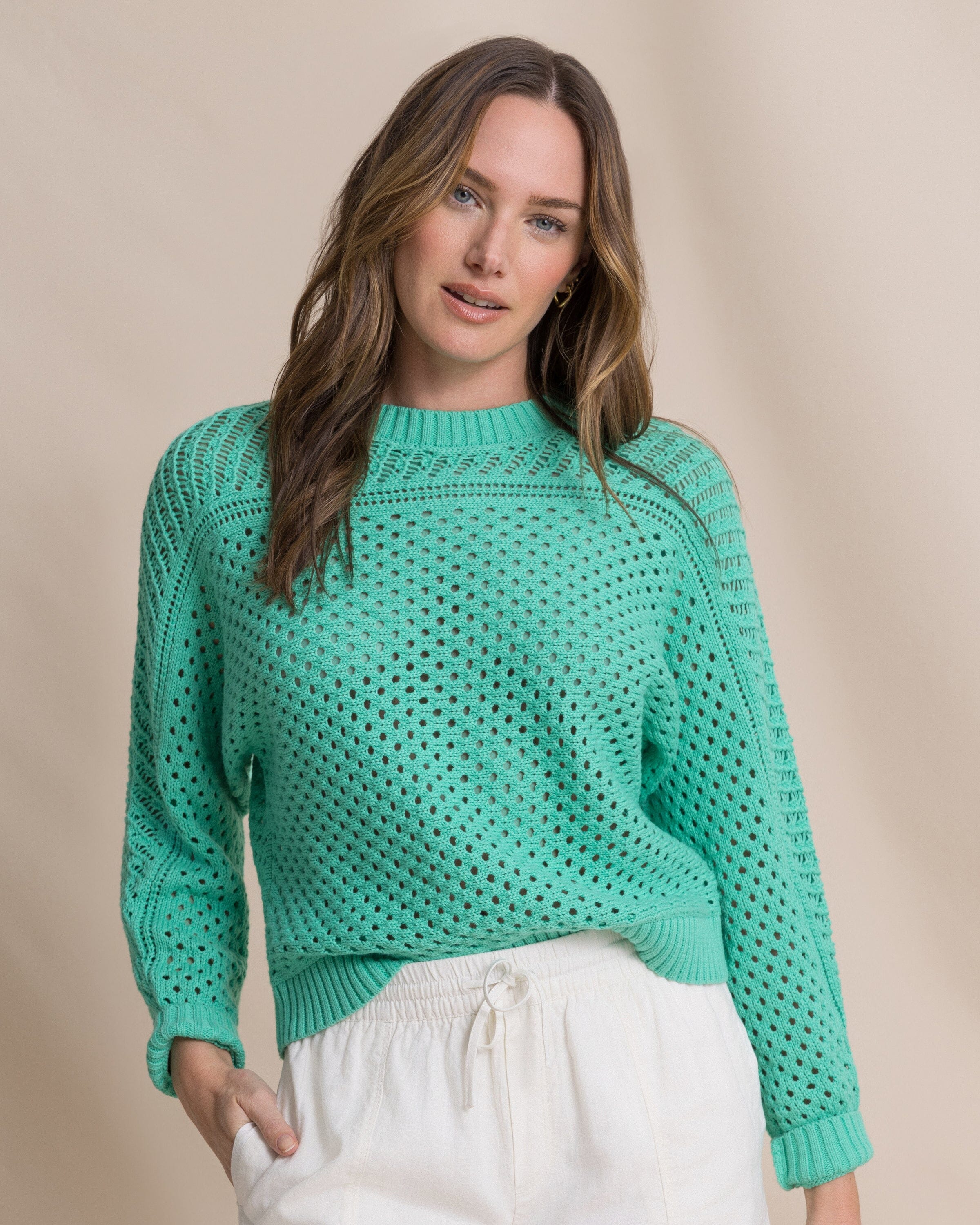 Women's Ophelia Open Stitch Sweater - Florida Keys | Southern Tide