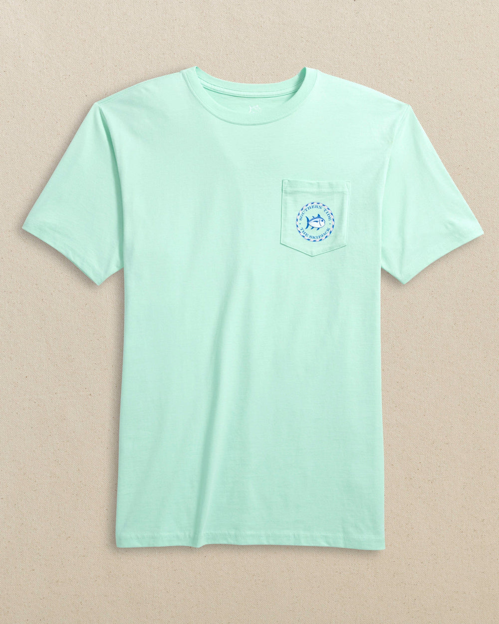 The front view of the Southern Tide Original Circle Skipjack Short Sleeve T-Shirt by Southern Tide - Offshore Green