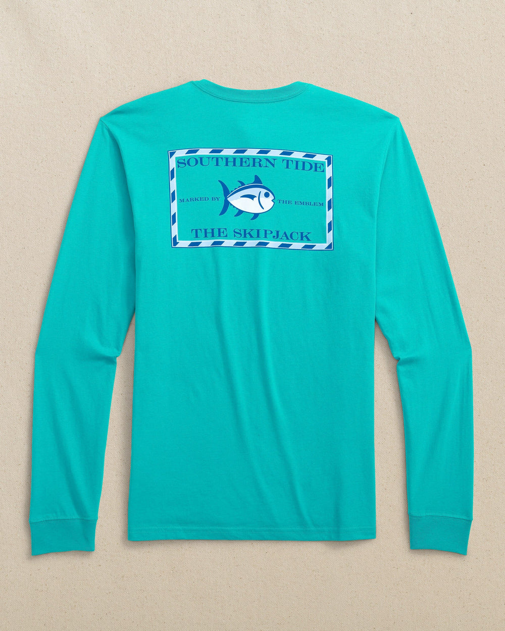 The back view of the Southern Tide Original Skipjack Long Sleeve Pocket T-Shirt by Southern Tide - Gulf Stream