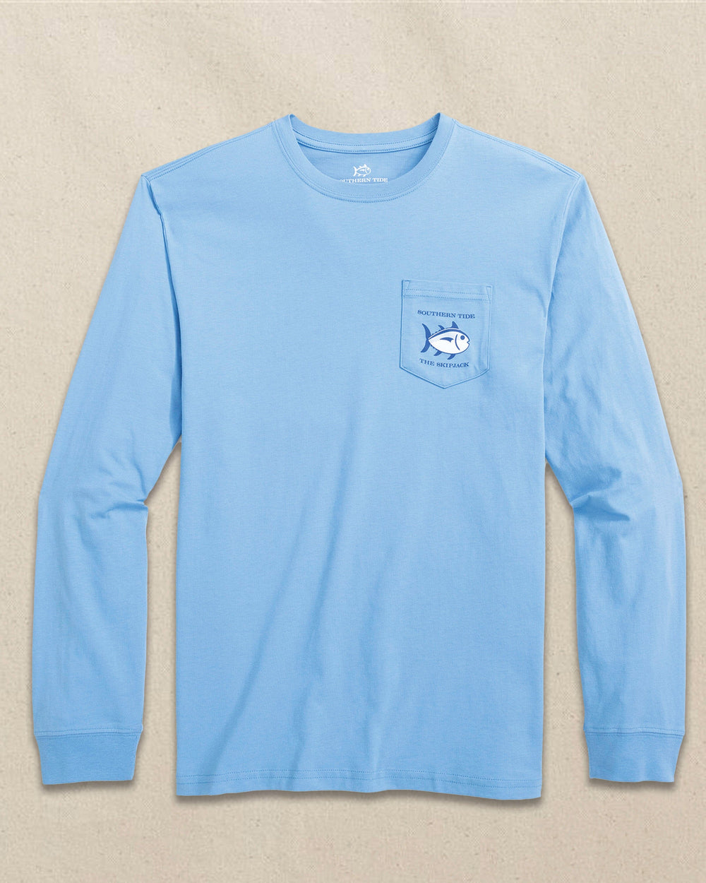 The front view of the Southern Tide Original Skipjack Long Sleeve Pocket T-Shirt by Southern Tide - Ocean Channel