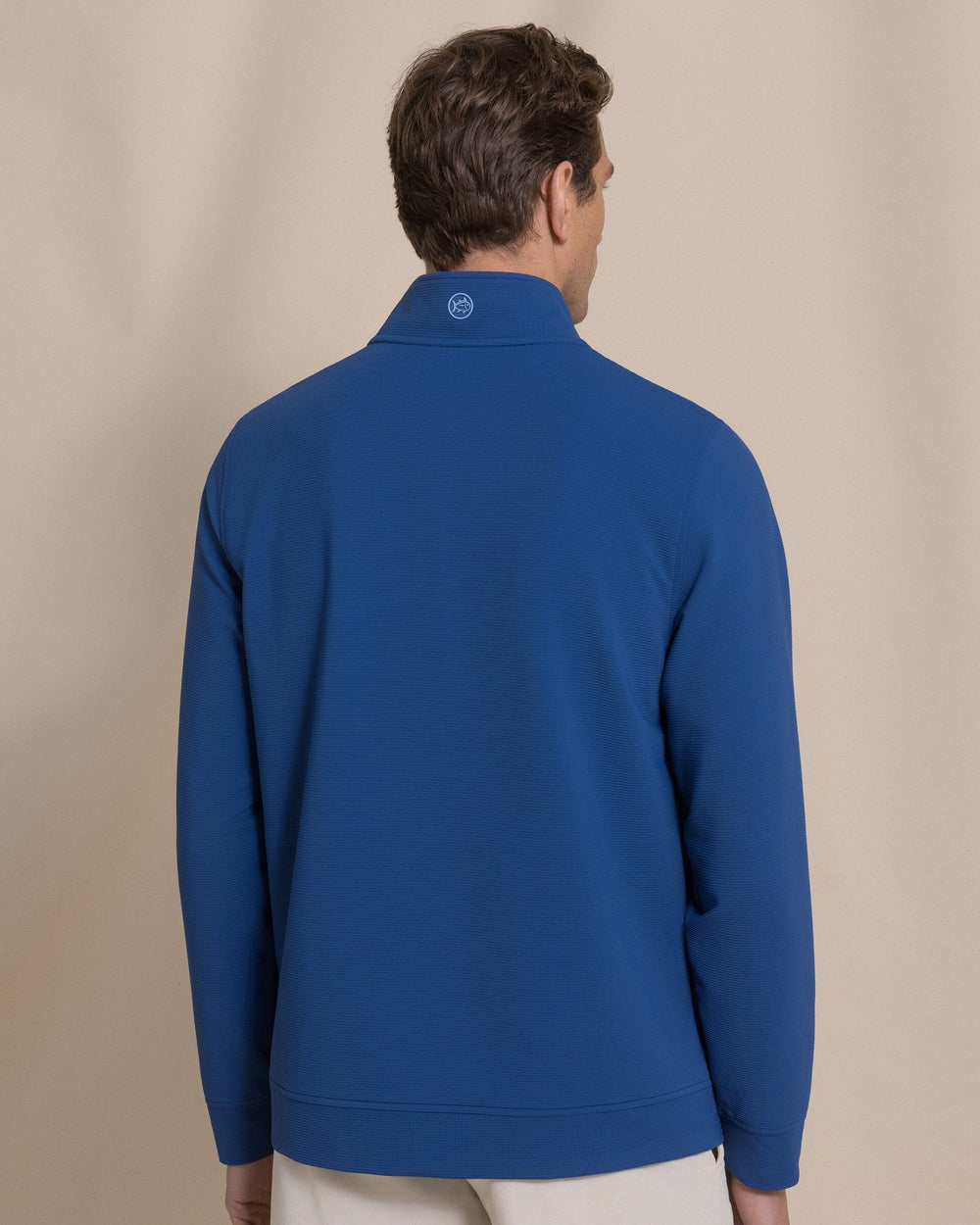 The back view of the Southern Tide Ottoman Quarter Zip by Southern Tide - Nautical Blue