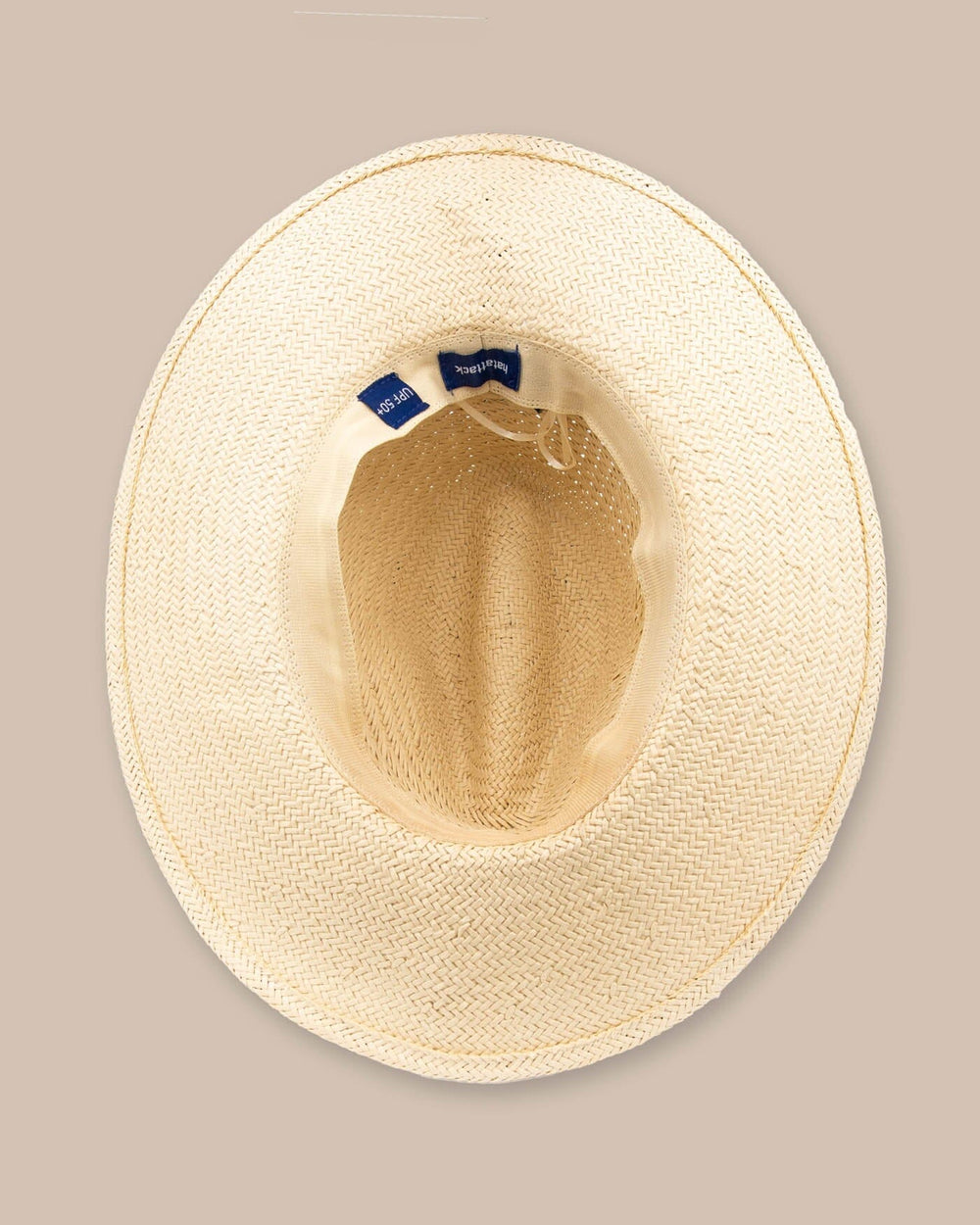 The detail view of the Southern Tide Packable Straw Beach Hat by Southern Tide - Natural