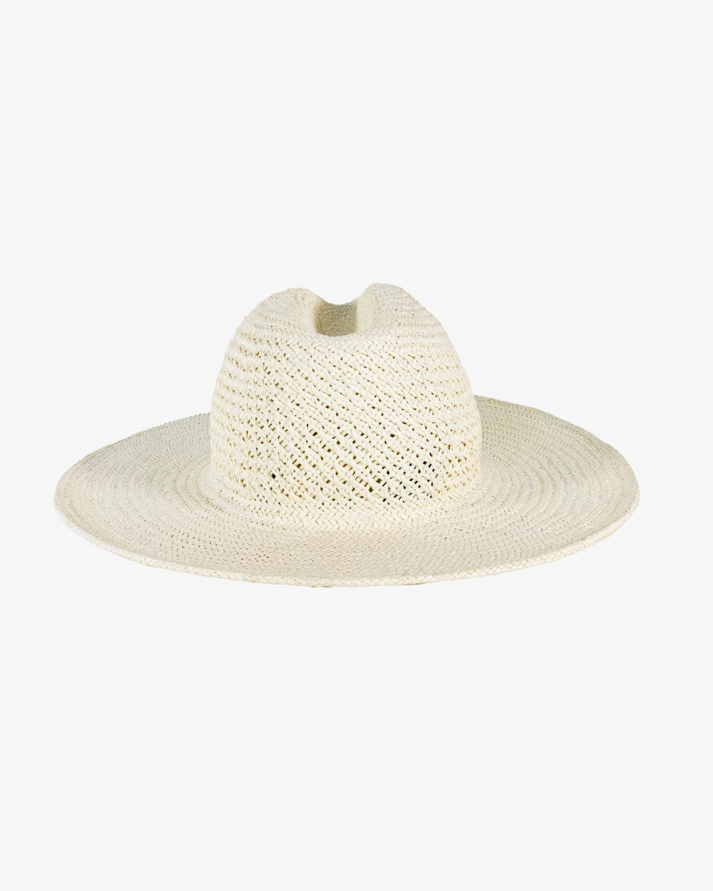 The back view of the Southern Tide Packable Straw Beach Hat by Southern Tide - White
