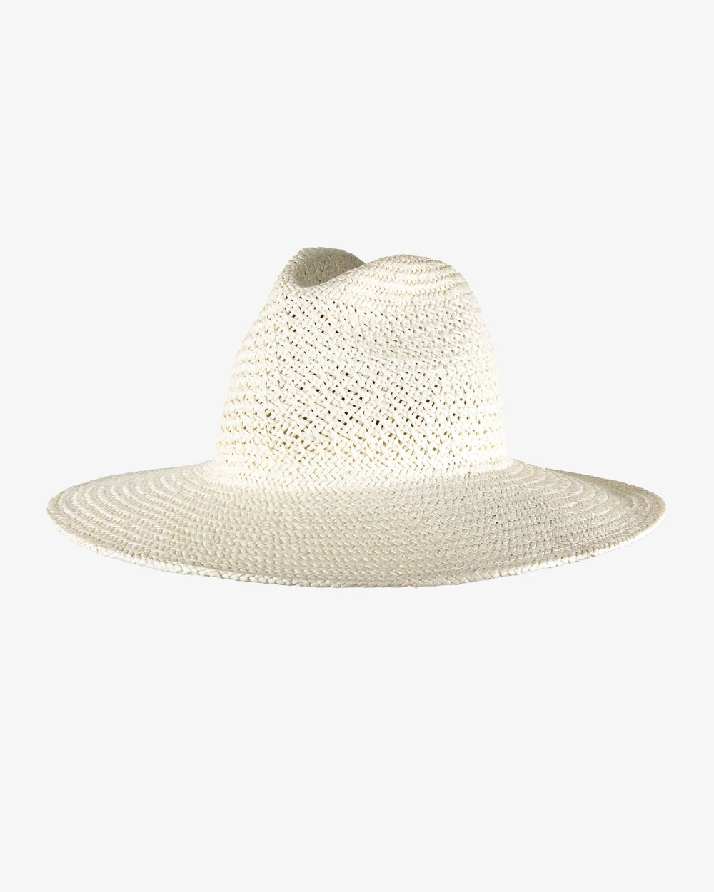The front view of the Southern Tide Packable Straw Beach Hat by Southern Tide - White