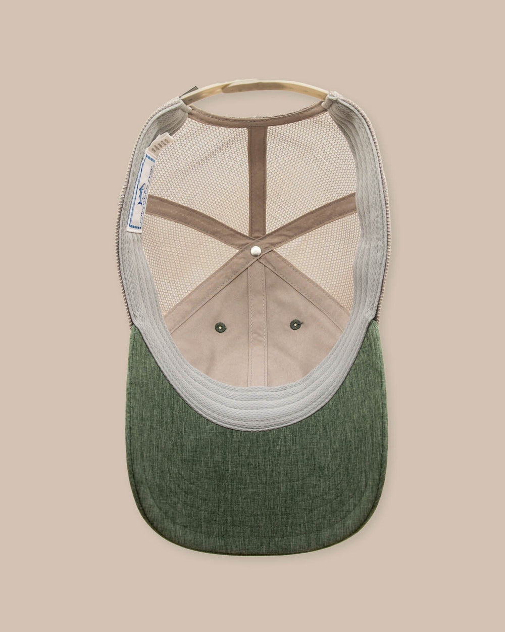 The detail view of the Southern Tide Palmetto Skipjack Trucker Hat by Southern Tide - Sage