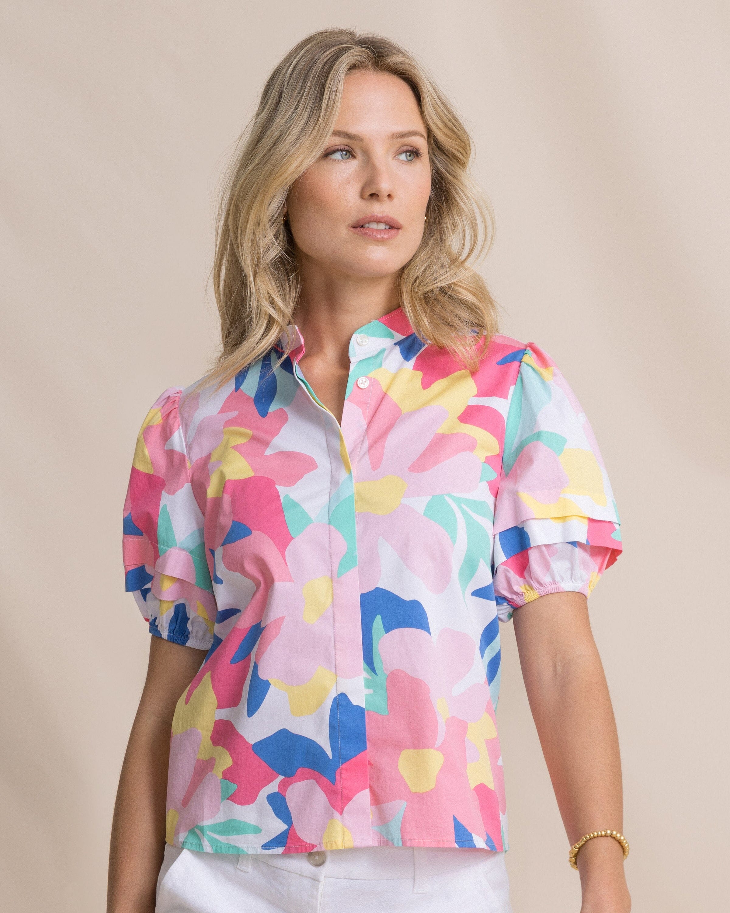 Women's Payge Floral Print Poplin Top | Southern Tide