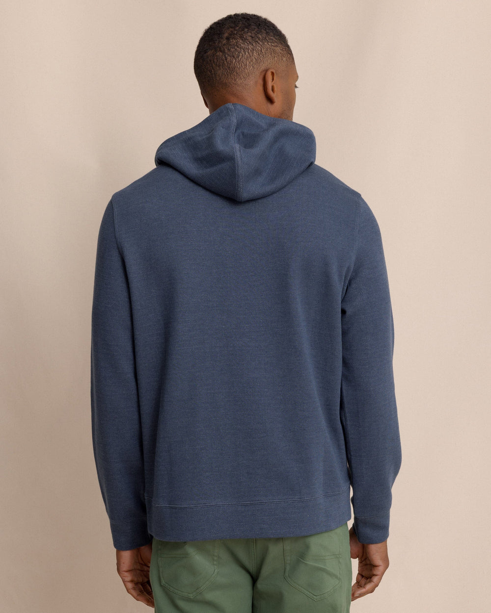 The back view of the Southern Tide Pearl Cove Fleece Hoodie by Southern Tide - Dress Blue