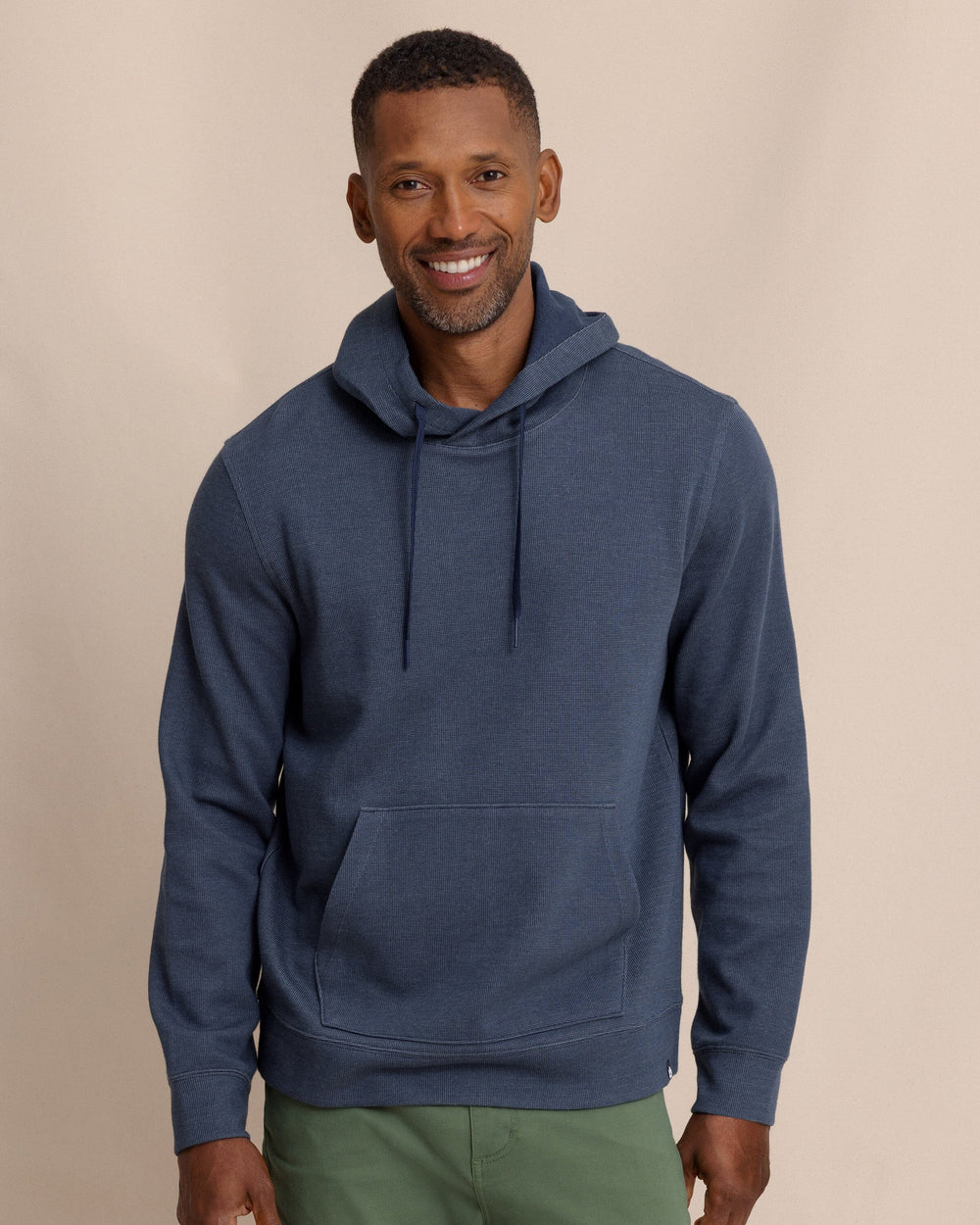The front view of the Southern Tide Pearl Cove Fleece Hoodie by Southern Tide - Dress Blue