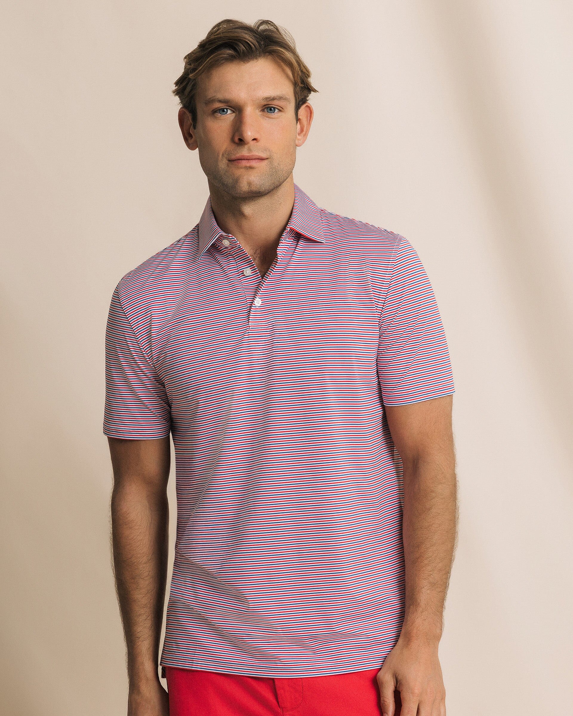 Men's Pelican Landing Stripe Performance Polo | Southern Tide