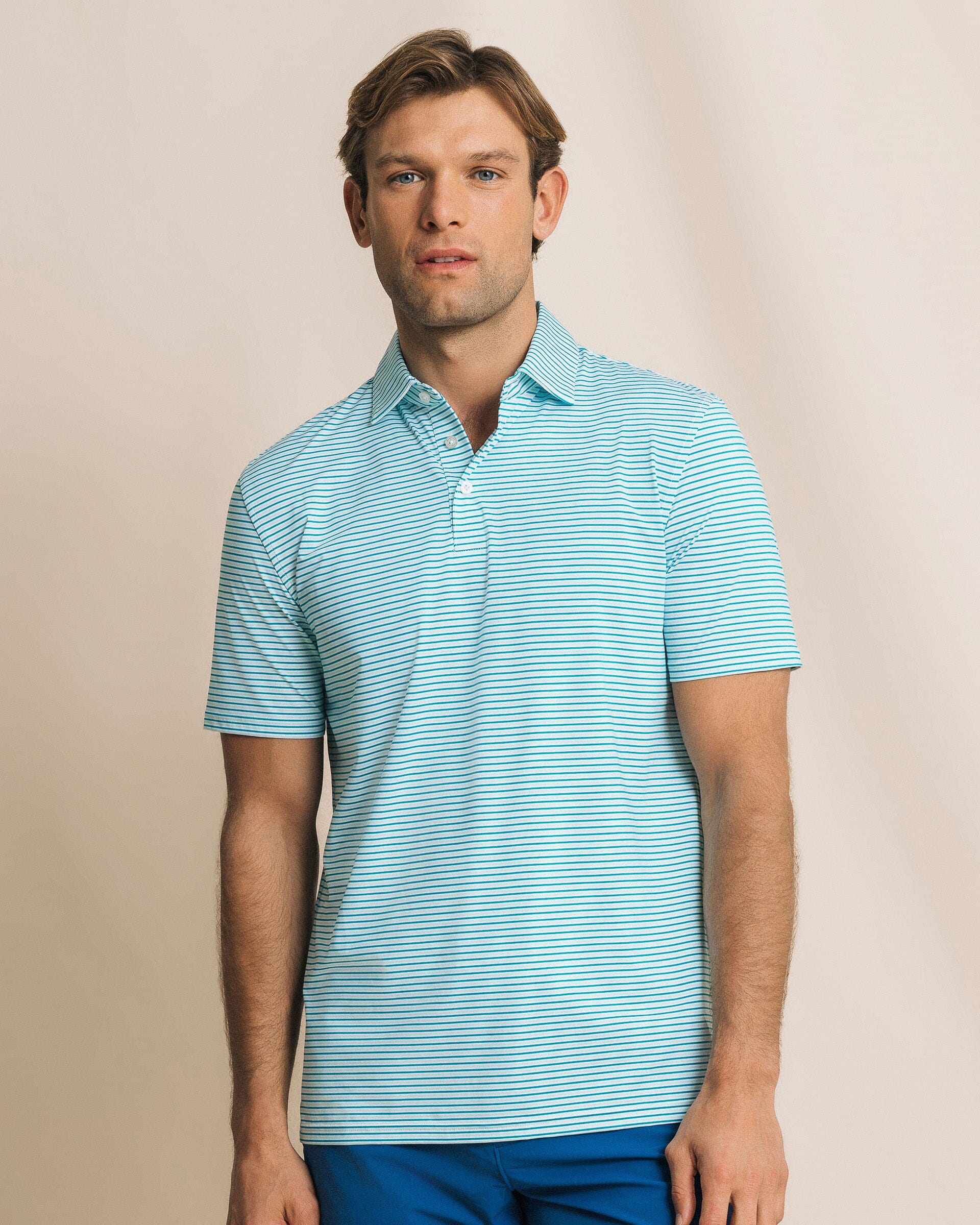 Men's Pelican Landing Stripe Performance Polo | Southern Tide