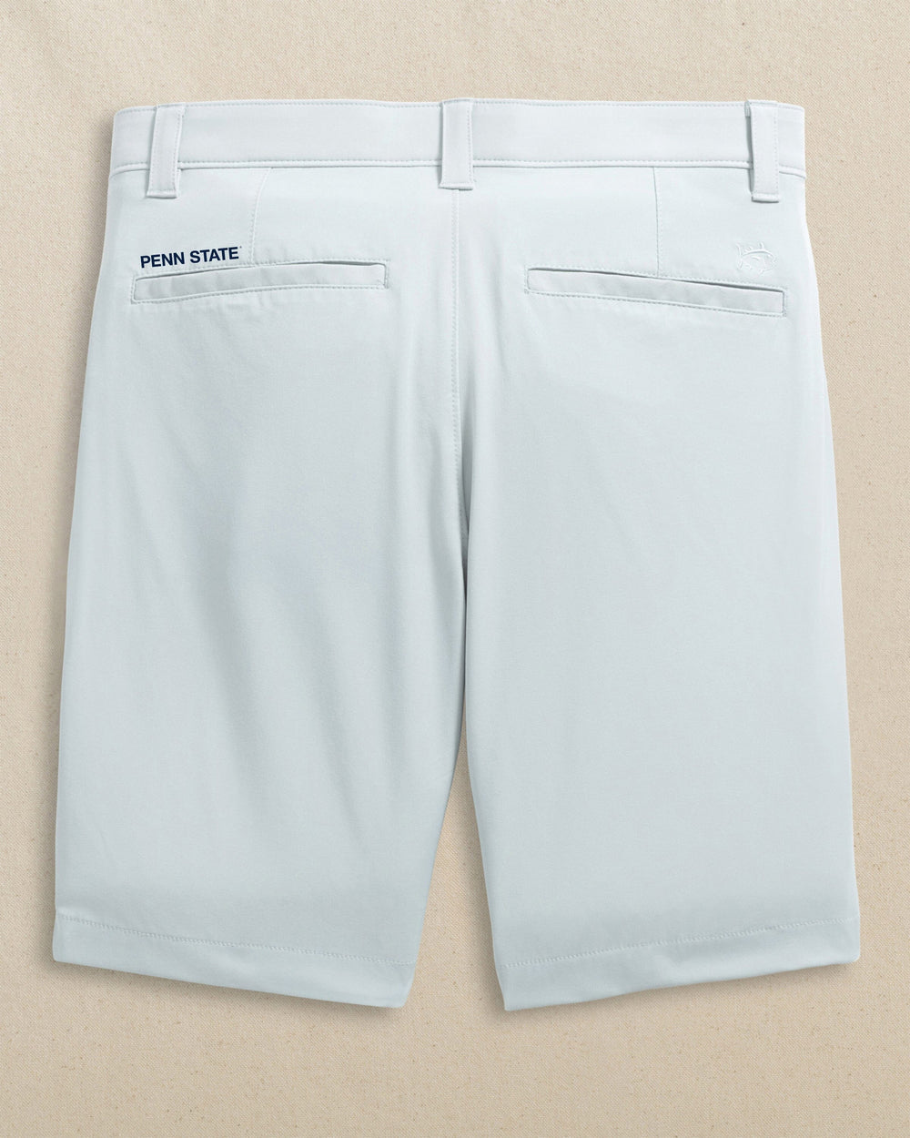 The back view of the Southern Tide Penn State Nittany Lions Birdie 8" Coastal Breeze® Performance Short by Southern Tide - Seagull Grey