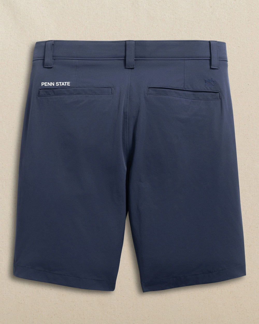 The back view of the Southern Tide Penn State Nittany Lions Birdie 8" Coastal Breeze® Performance Short by Southern Tide - True Navy